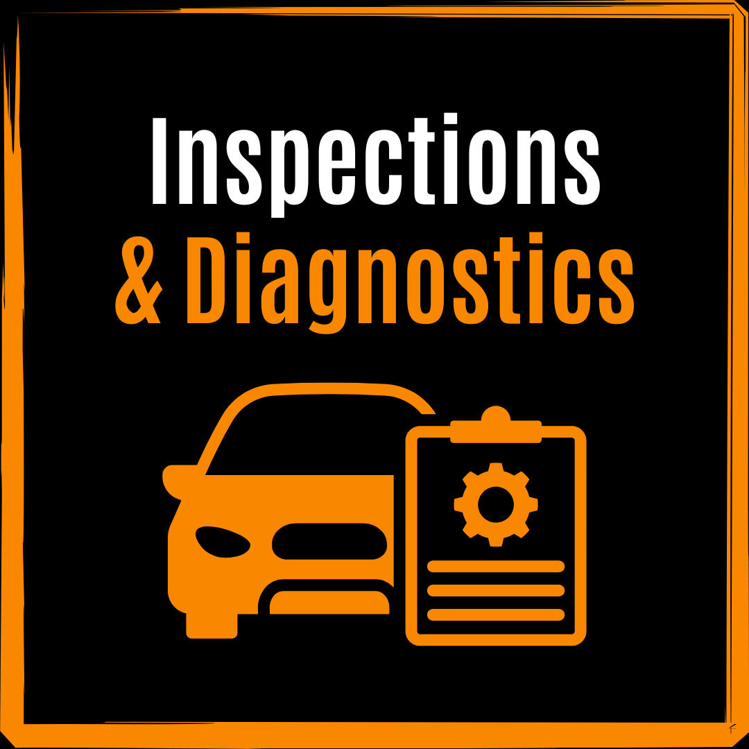 Badge showcasing inspections and diagnostics services.